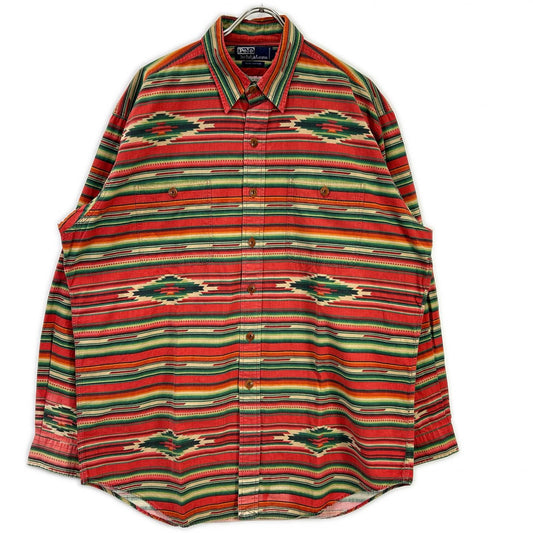 POLObyRalphLauren 90s Native Pattern Long Sleeve Polo Size L