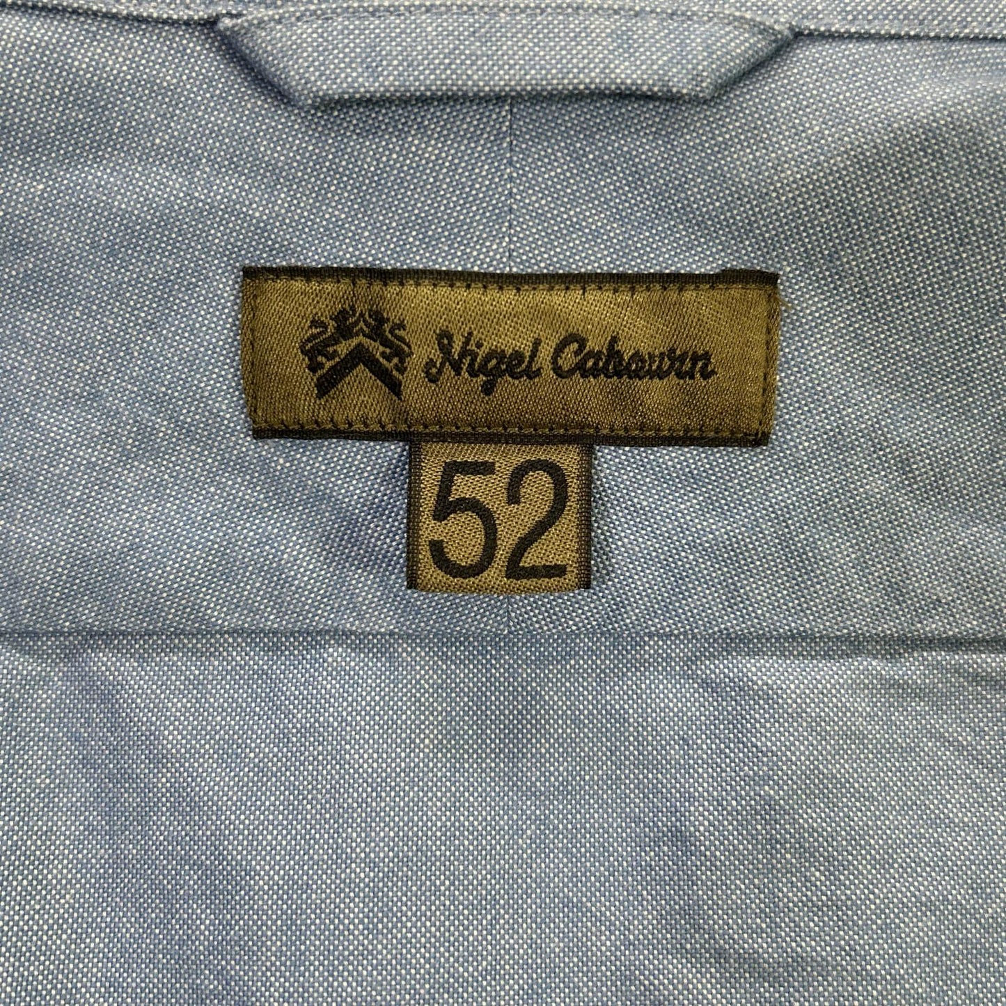 NIGEL CABOURN Blue Cotton Long Sleeve Shirt Size 52