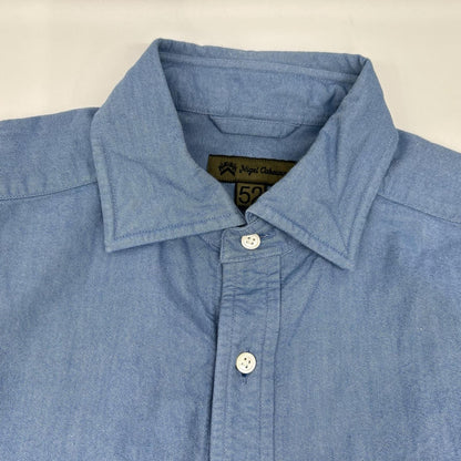 NIGEL CABOURN Blue Cotton Long Sleeve Shirt Size 52