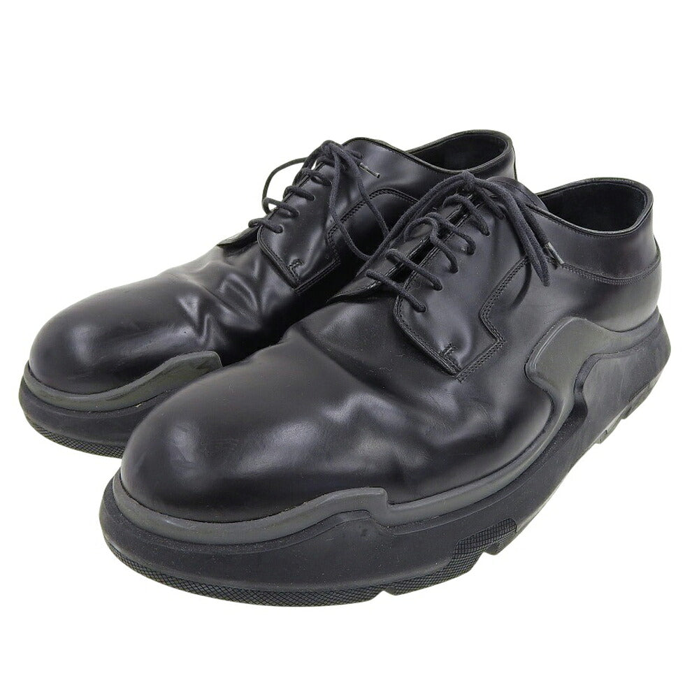 PRADA 15AW Leather Brushed Calfskin Sneakers Black Size 10
