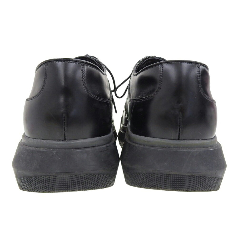 PRADA 15AW Leather Brushed Calfskin Sneakers Black Size 10