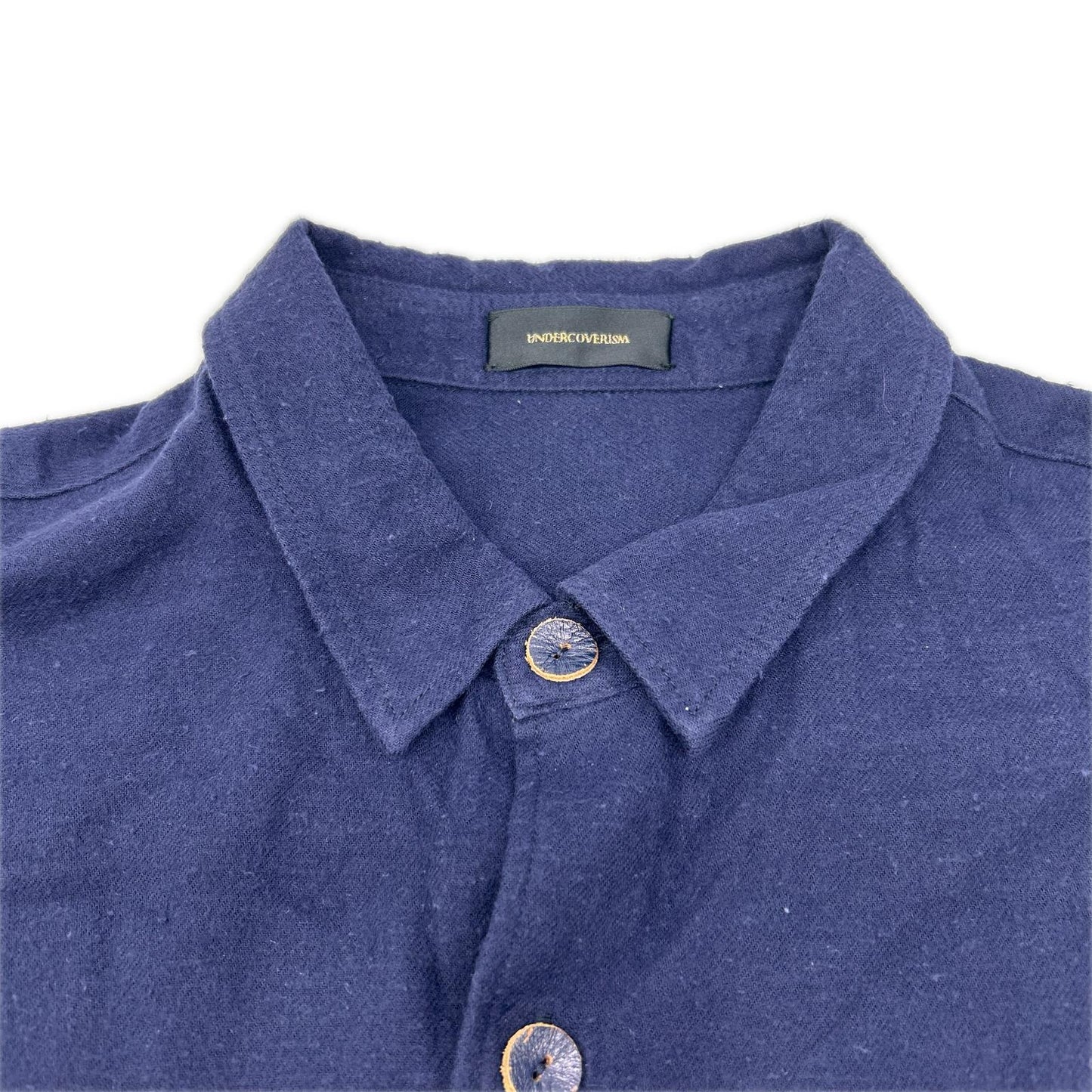 UNDER COVER 14AW Navy Cotton Nep Long Sleeve Shirt Size 4