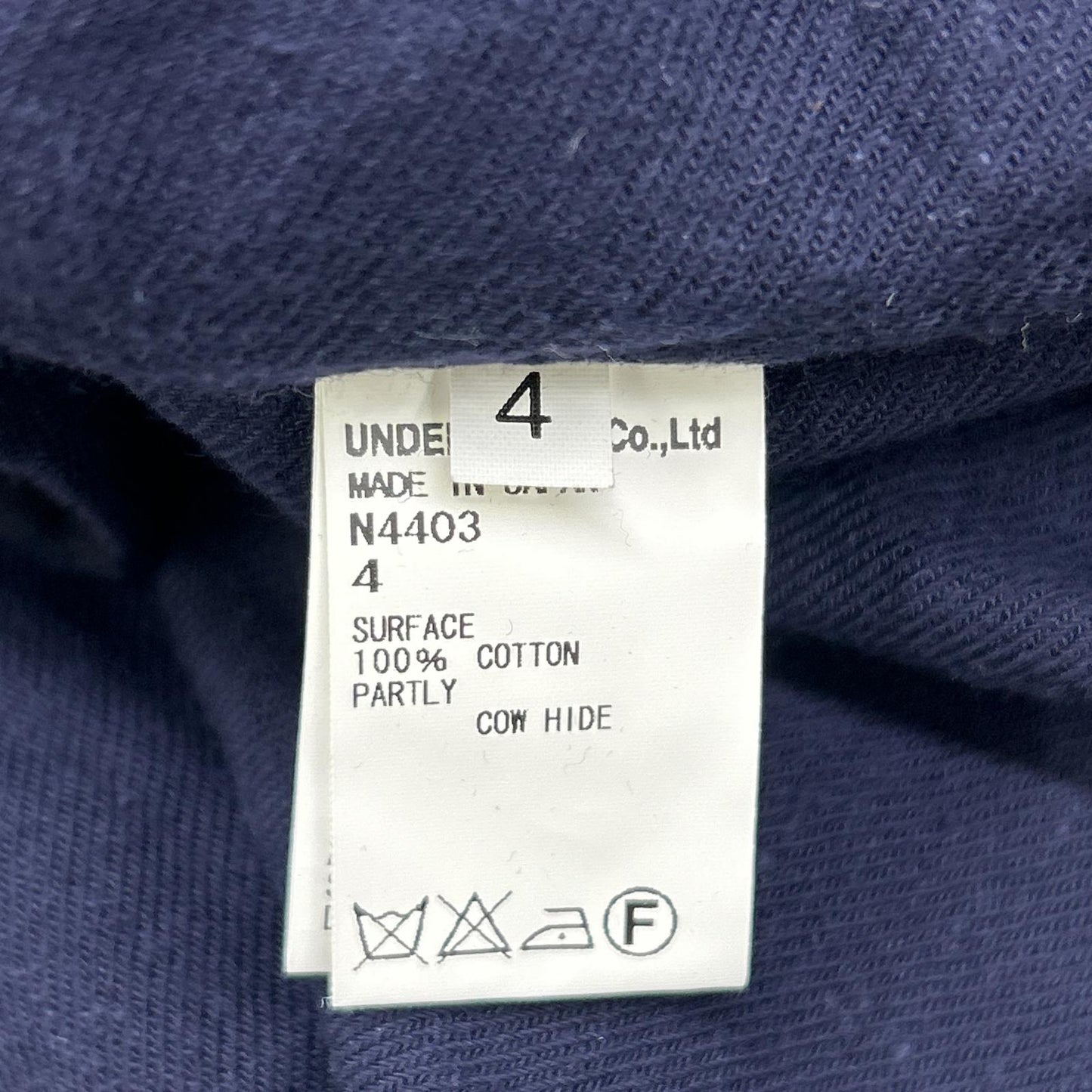 UNDER COVER 14AW Navy Cotton Nep Long Sleeve Shirt Size 4