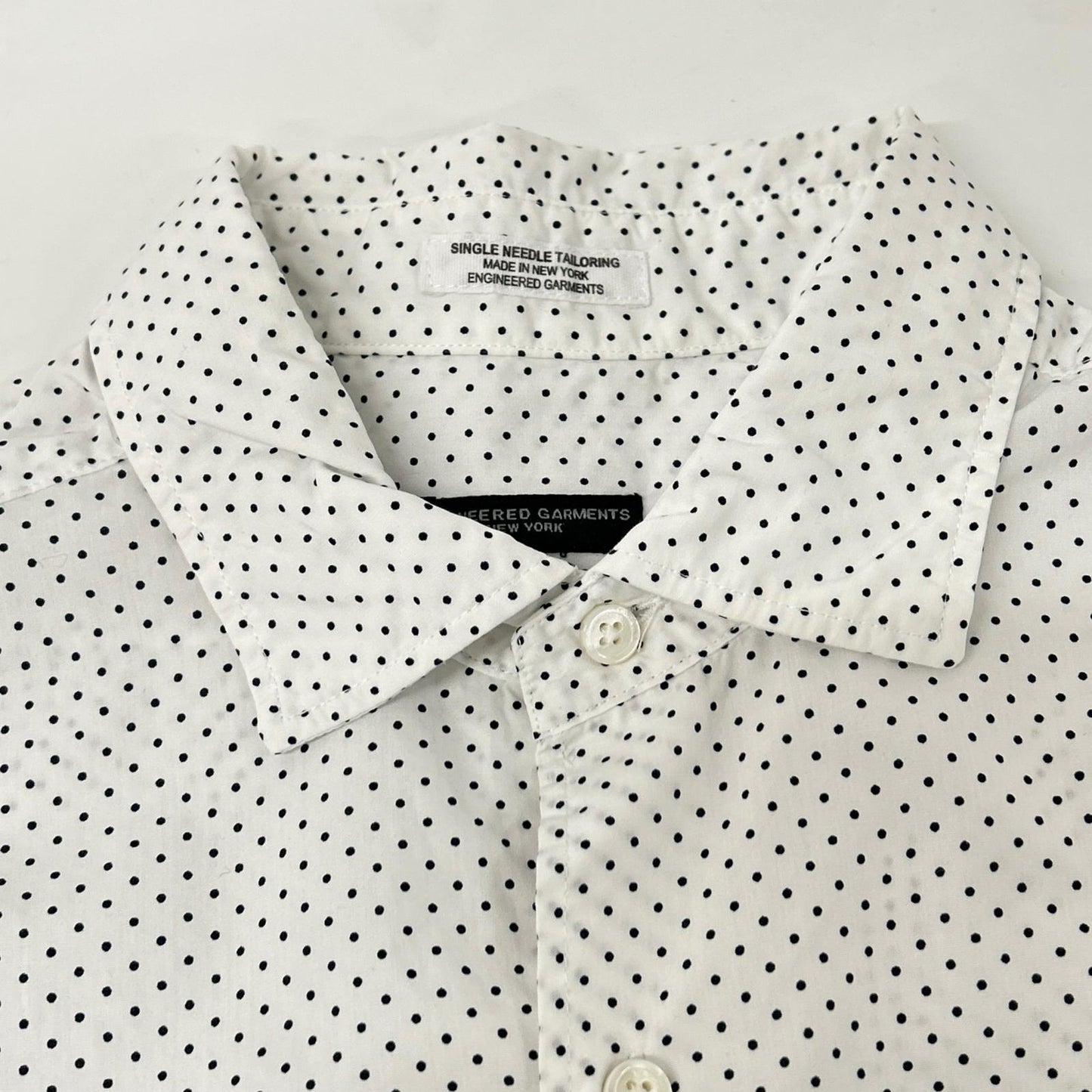 Engineered Garments Dot Pattern Cotton Shirt White Size M