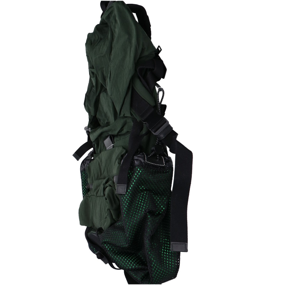 BOTTEGA VENETA Nylon Backpack Green/Black Size ONE SIZE