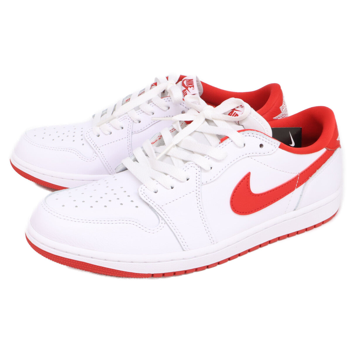 NIKE Air Jordan 1 Retro Low OG Sneakers White/Red Size 11