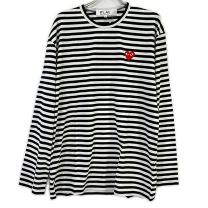PLAYCOMMEdesGARCONS Striped T-Shirt White/Black Size XXL