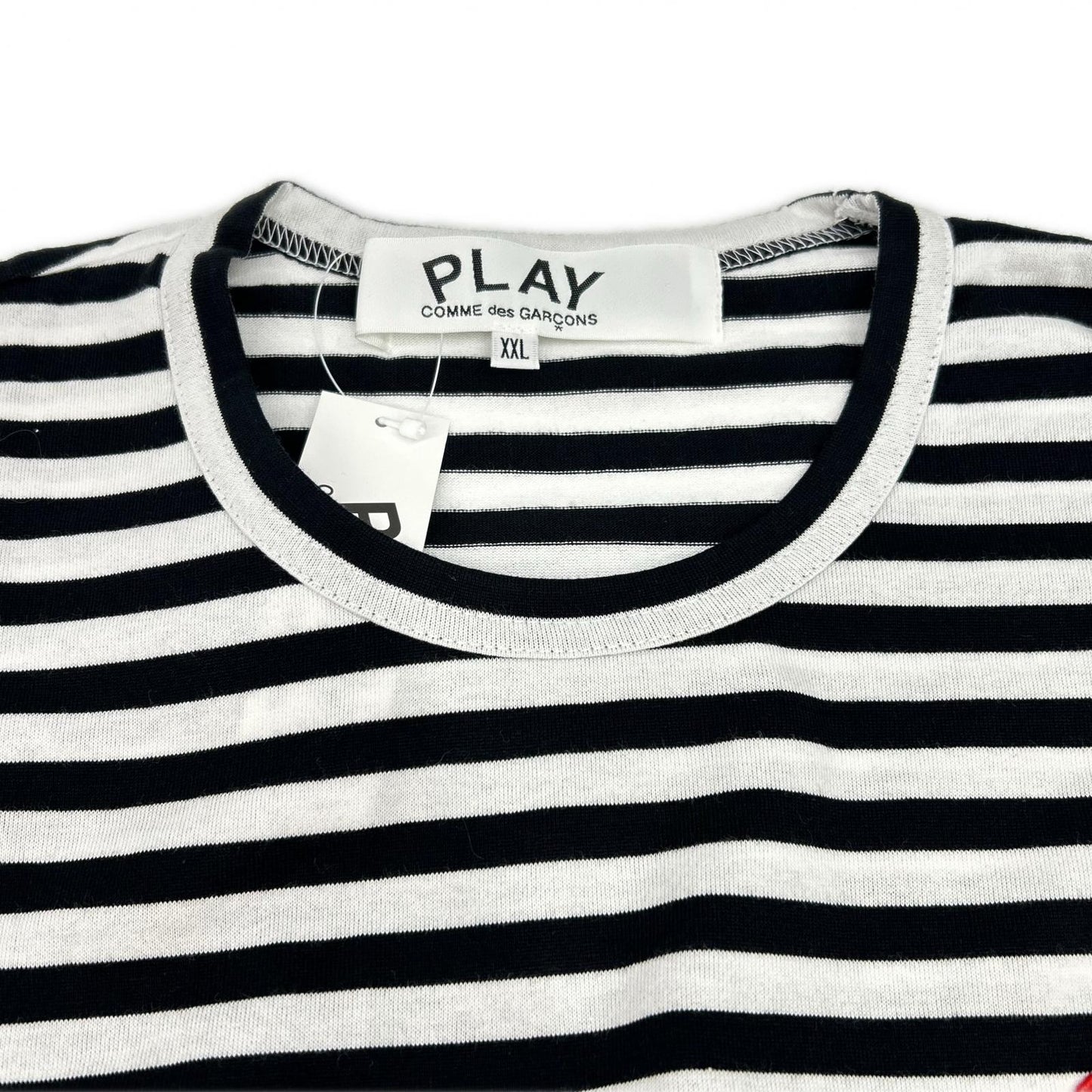 PLAYCOMMEdesGARCONS Striped T-Shirt White/Black Size XXL