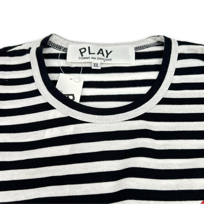 PLAYCOMMEdesGARCONS Striped T-Shirt White/Black Size XXL