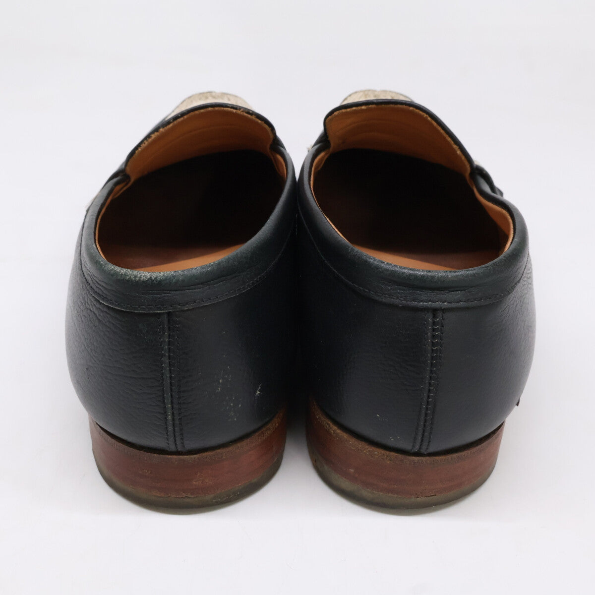 J.M. WESTON 180 Last Leather Loafers Black/White Size 6.5D