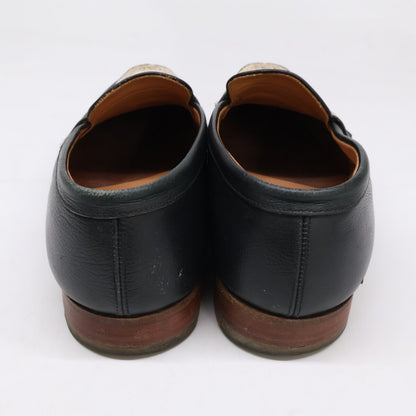 J.M. WESTON 180 Last Leather Loafers Black/White Size 6.5D