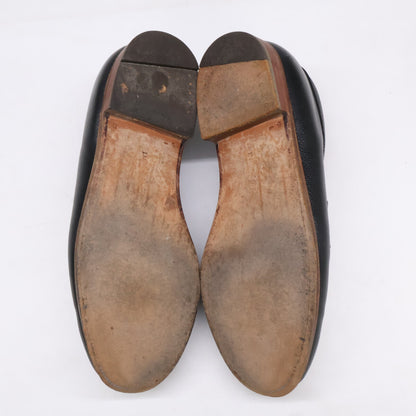J.M. WESTON 180 Last Leather Loafers Black/White Size 6.5D