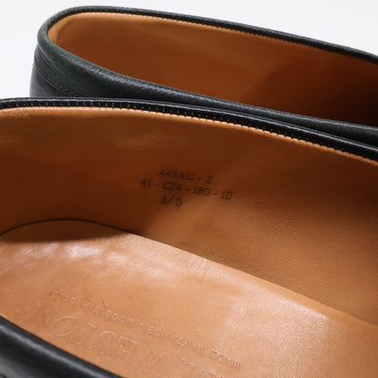 J.M. WESTON 180 Last Leather Loafers Black/White Size 6.5D