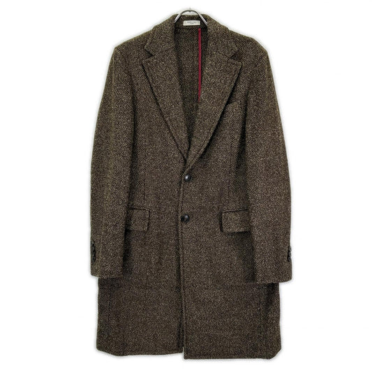 BOGLIOLI K.Jacket Herringbone Wool Coat Brown Size 46