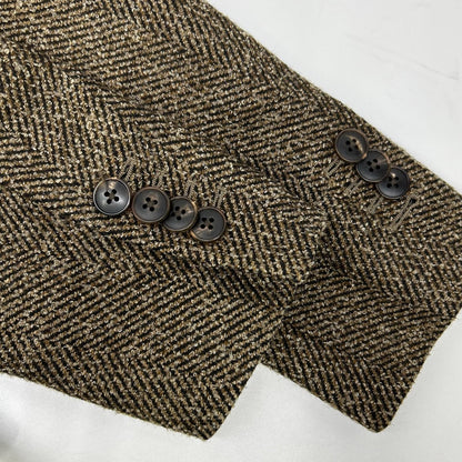 BOGLIOLI K.Jacket Herringbone Wool Coat Brown Size 46