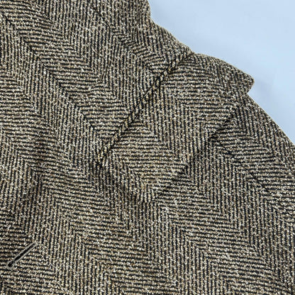 BOGLIOLI K.Jacket Herringbone Wool Coat Brown Size 46