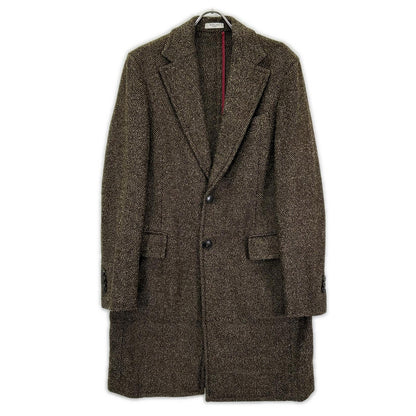 BOGLIOLI K.Jacket Herringbone Wool Coat Brown Size 46