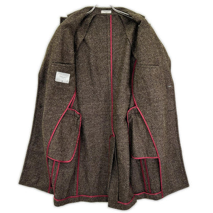 BOGLIOLI K.Jacket Herringbone Wool Coat Brown Size 46