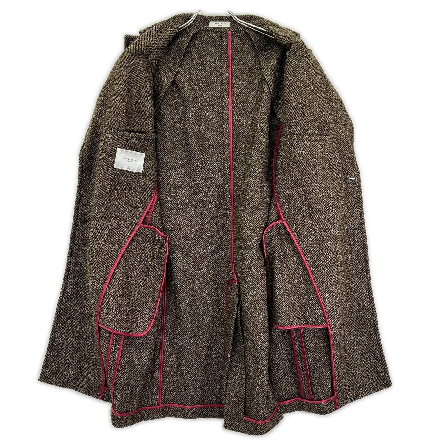 BOGLIOLI K.Jacket Herringbone Wool Coat Brown Size 46
