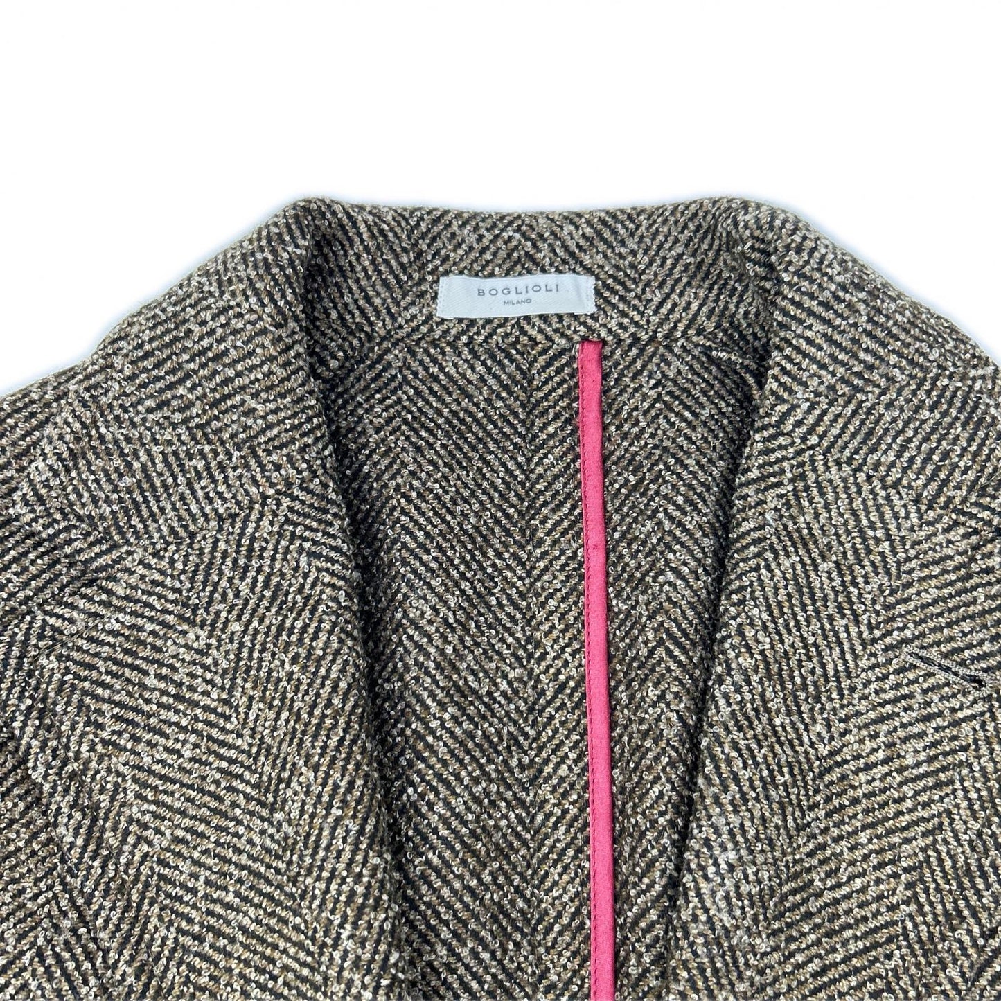 BOGLIOLI K.Jacket Herringbone Wool Coat Brown Size 46
