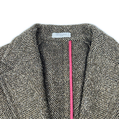 BOGLIOLI K.Jacket Herringbone Wool Coat Brown Size 46