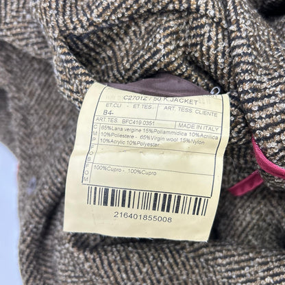 BOGLIOLI K.Jacket Herringbone Wool Coat Brown Size 46