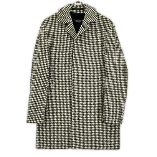 MACKINTOSH Houndstooth Wool Coat Beige/Black Size 38