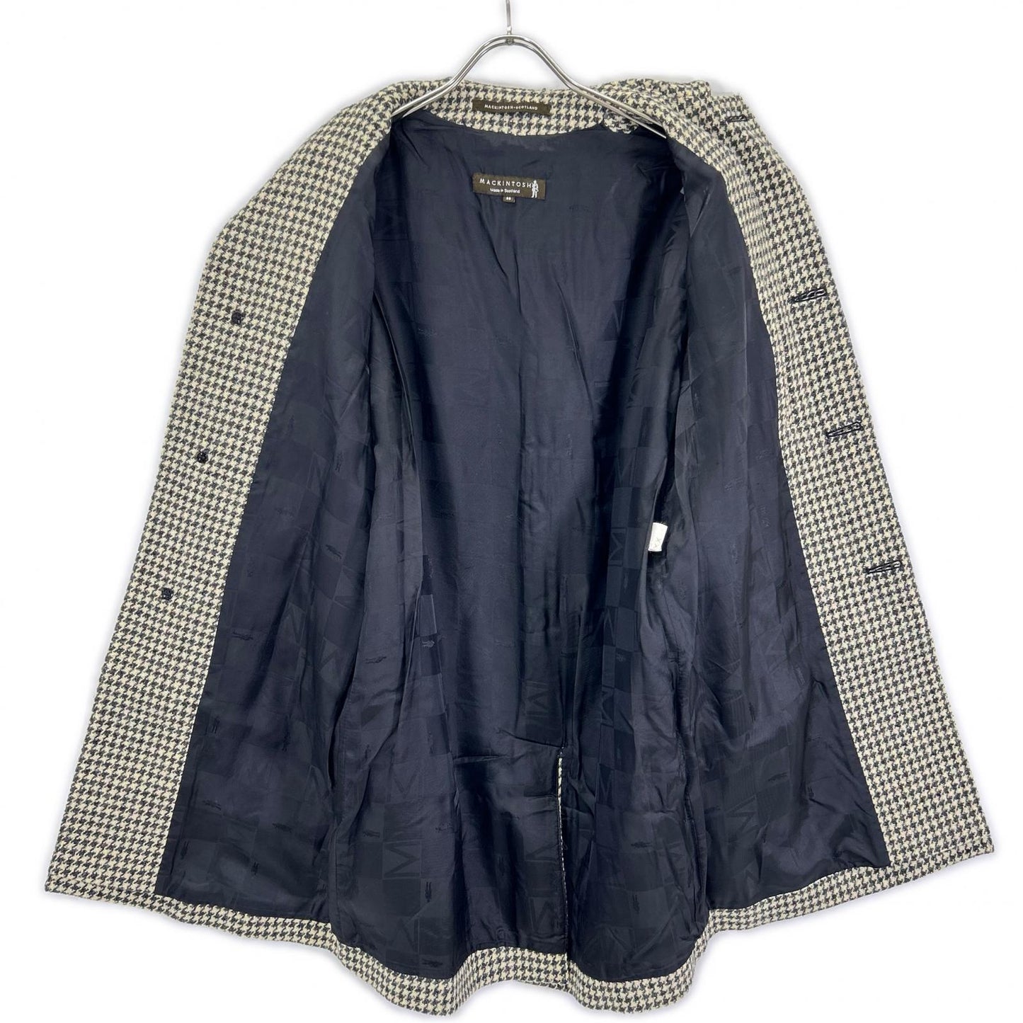 MACKINTOSH Houndstooth Wool Coat Beige/Black Size 38