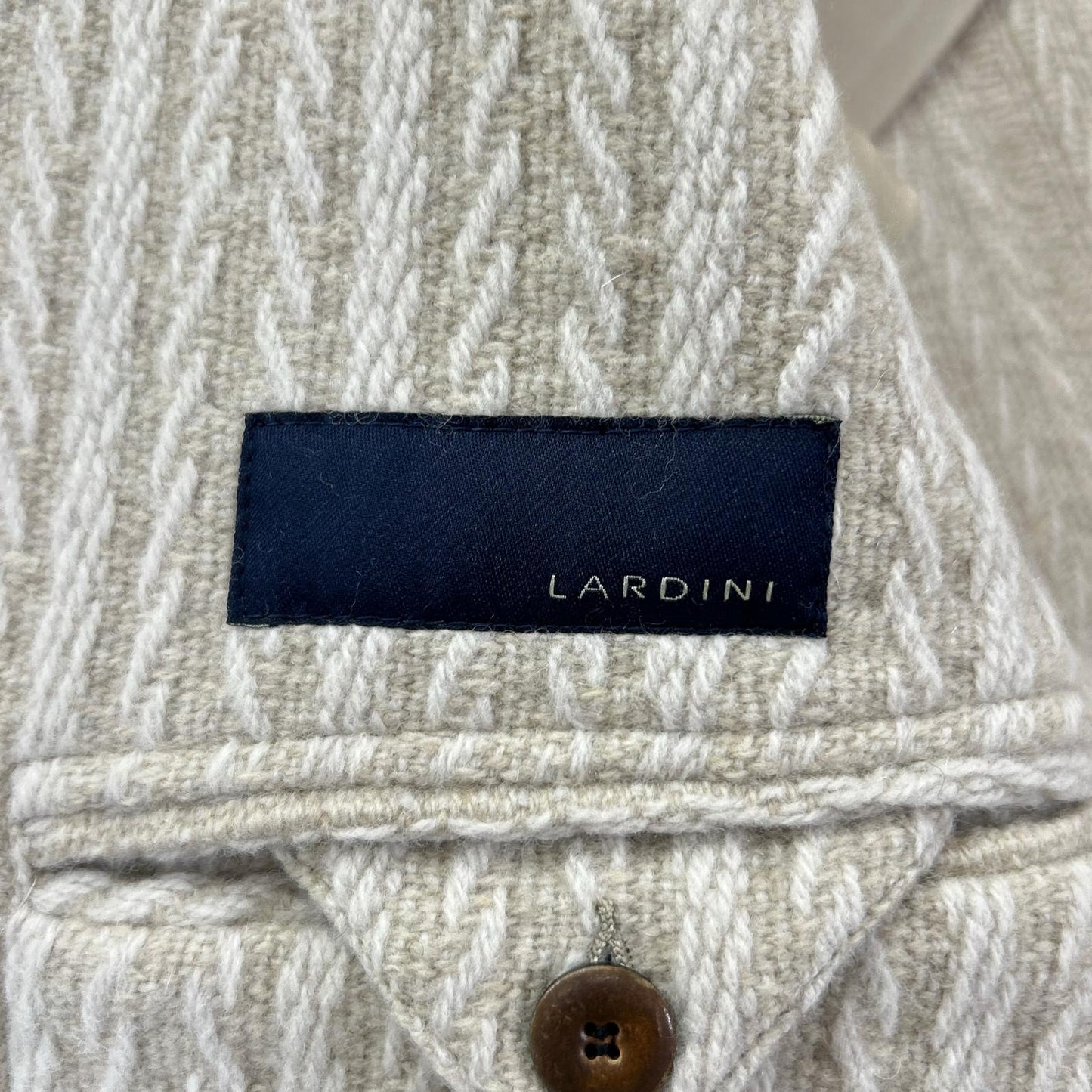 LARDINI Single 3B Wool Chesterfield Coat White Size 48
