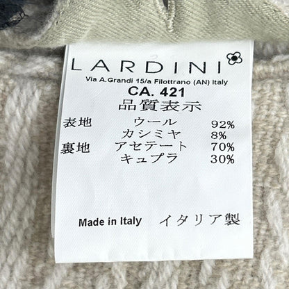 LARDINI Single 3B Wool Chesterfield Coat White Size 48