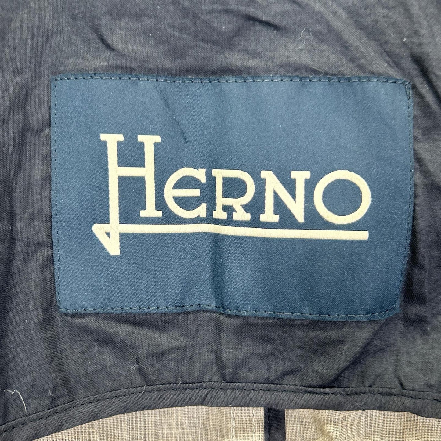 HERNO IM0126U Trench Coat Blue Cotton Size 46