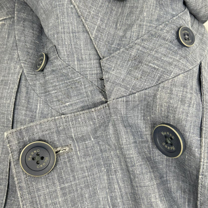 HERNO IM0126U Trench Coat Blue Cotton Size 46