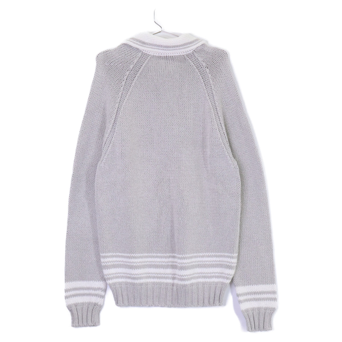 HERMES Cashmere Blend Low-Gauge Sweater Gray Size L