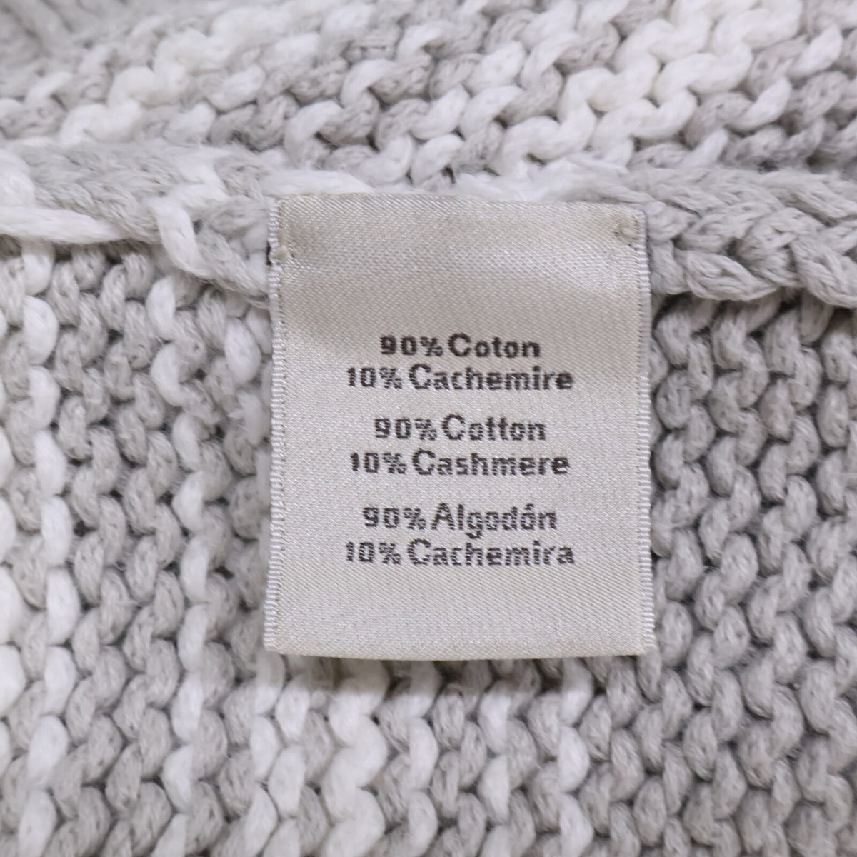 HERMES Cashmere Blend Low-Gauge Sweater Gray Size L