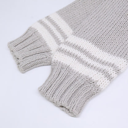 HERMES Cashmere Blend Low-Gauge Sweater Gray Size L