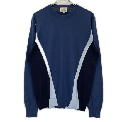 HERMES Blue/Black Long Sleeve T-Shirt Size XL