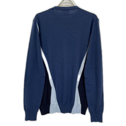 HERMES Blue/Black Long Sleeve T-Shirt Size XL