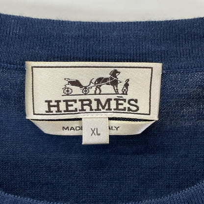 HERMES Blue/Black Long Sleeve T-Shirt Size XL