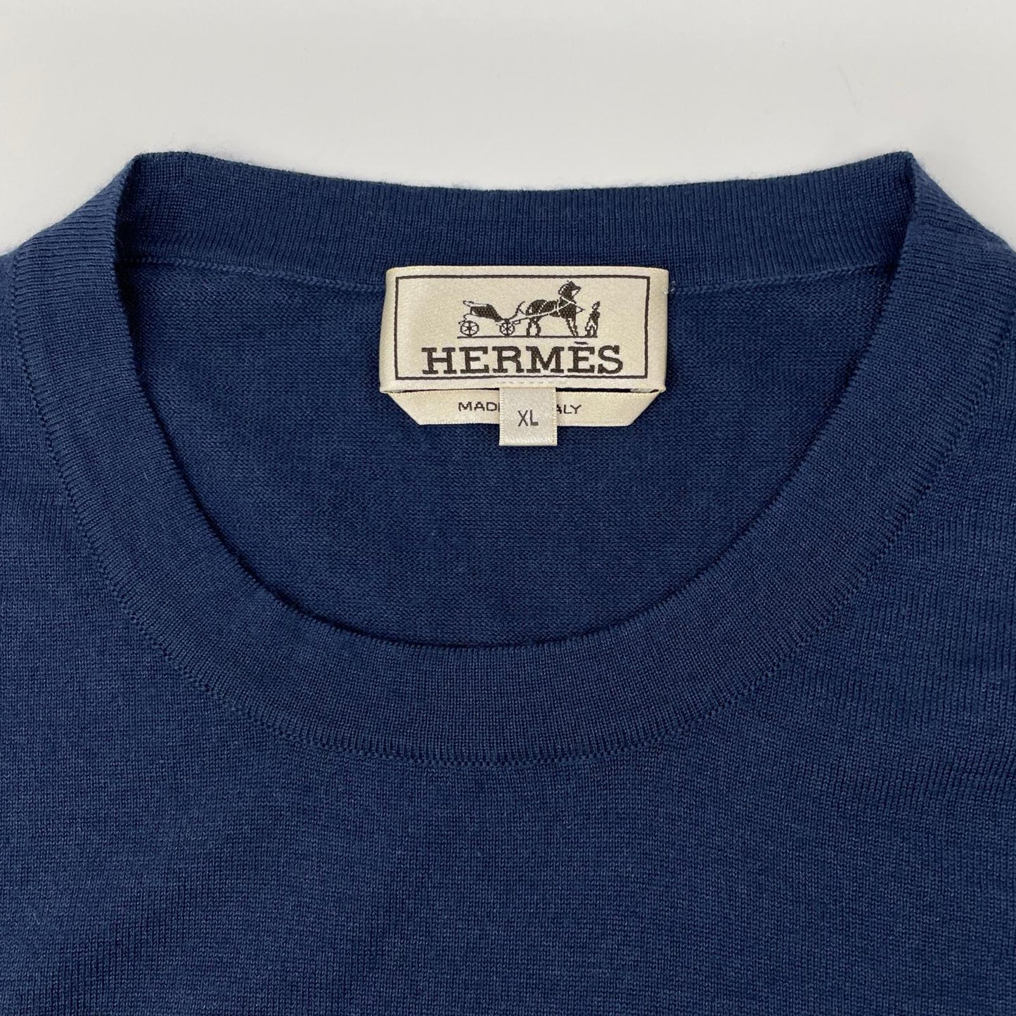 HERMES Blue/Black Long Sleeve T-Shirt Size XL