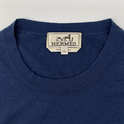 HERMES Blue/Black Long Sleeve T-Shirt Size XL