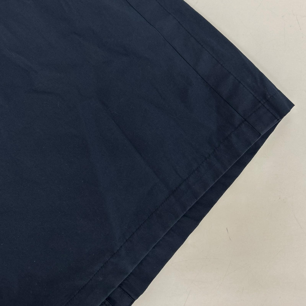 HERMES Cotton Drawcord Stand Collar Coat Navy Size 48