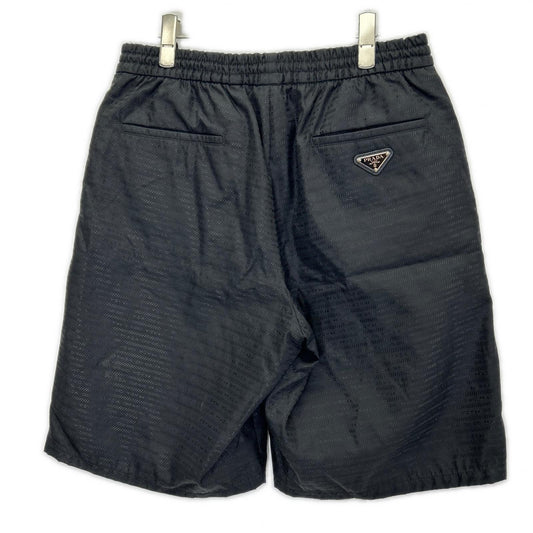 PRADA Re-Nylon Triangle Logo Plate Shorts Black Size S