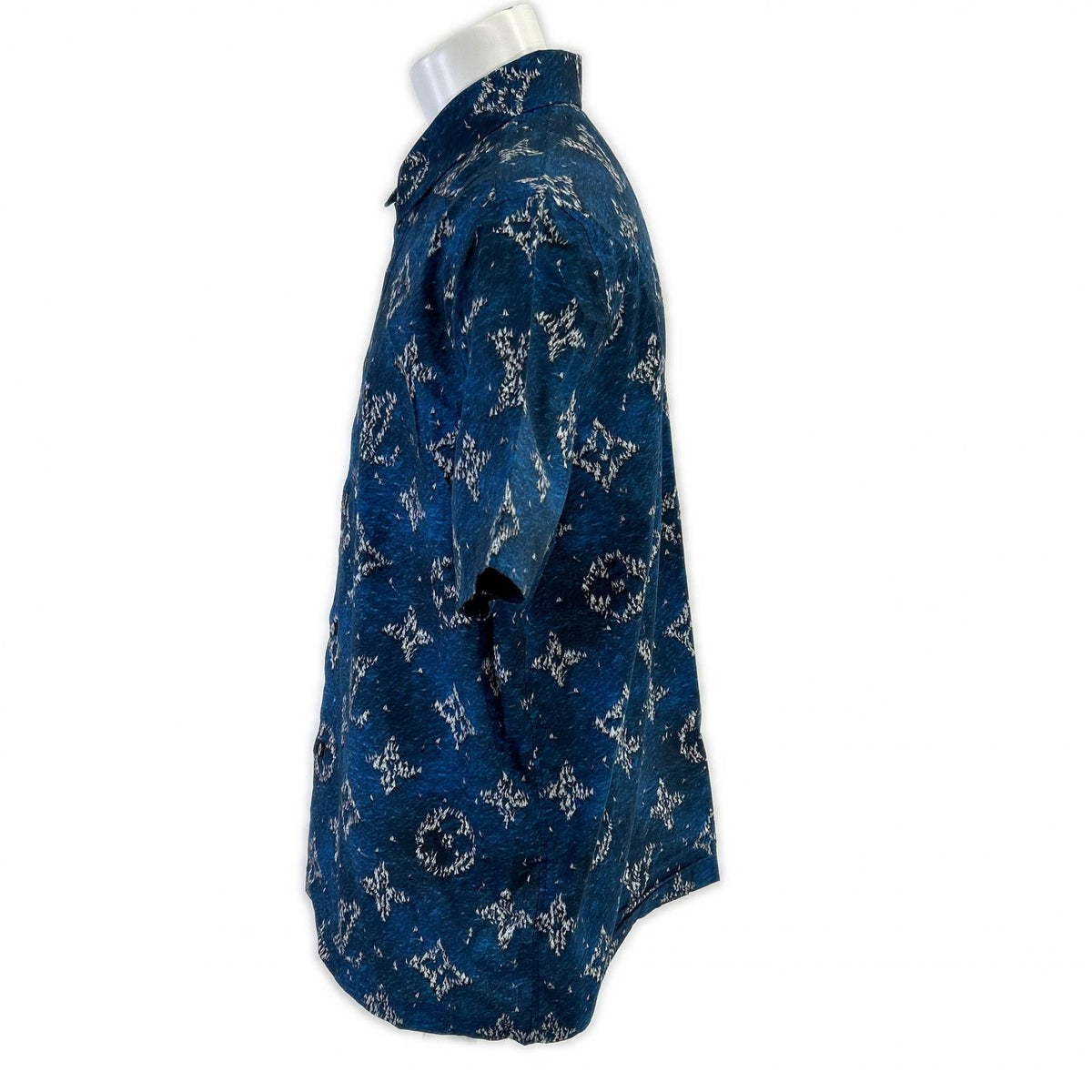 LOUIS VUITTON Monogram Print Short Sleeve Shirt Size M