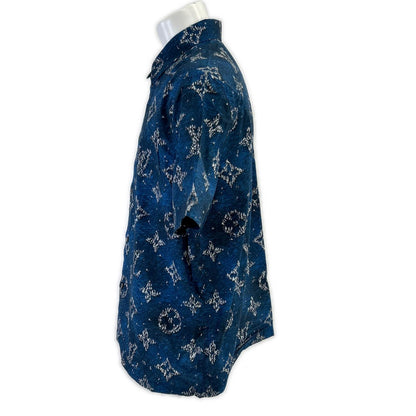 LOUIS VUITTON Monogram Print Short Sleeve Shirt Size M
