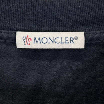 MONCLER Long Sleeve Logo Embroidered Long Sleeve T-Shirt Navy Size S