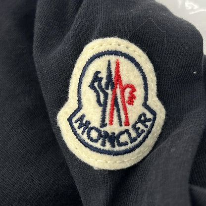MONCLER Long Sleeve Logo Embroidered Long Sleeve T-Shirt Navy Size S