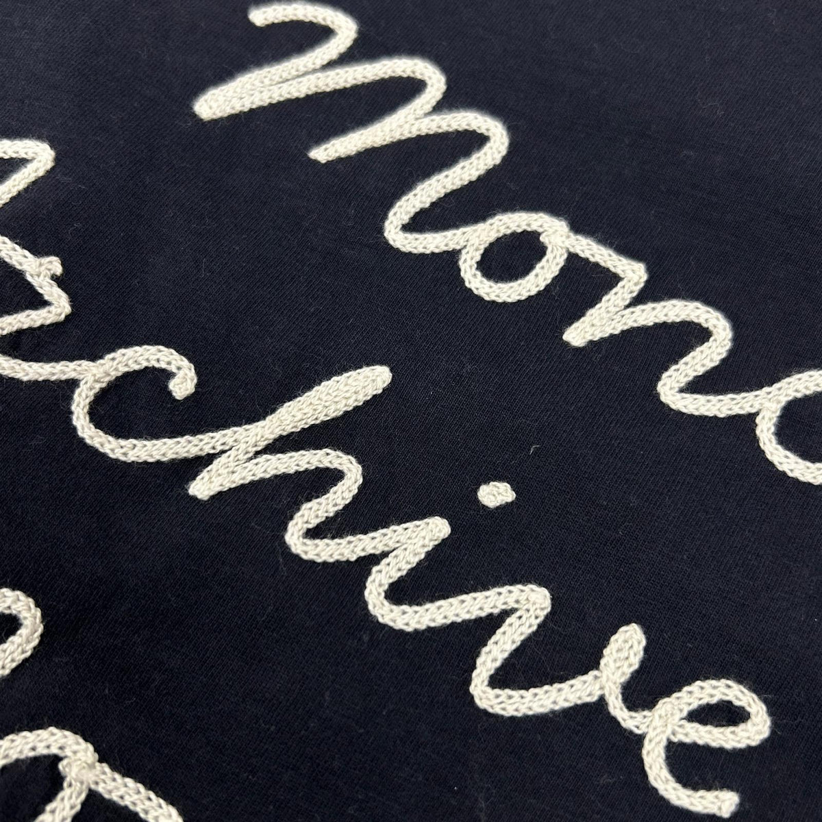 MONCLER Long Sleeve Logo Embroidered Long Sleeve T-Shirt Navy Size S