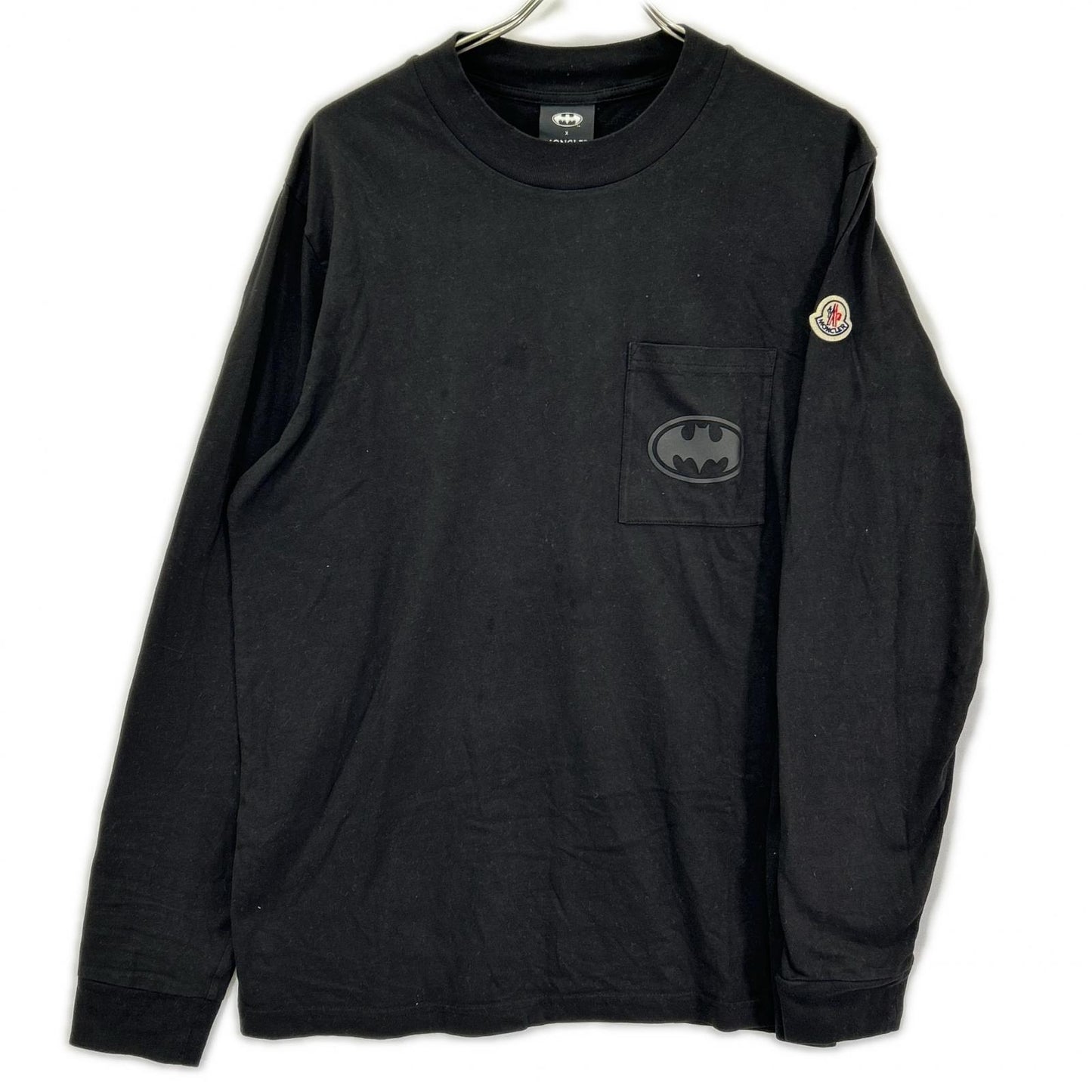 MONCLER 24SS Cotton Batman Long Sleeve T-Shirt Black Size M