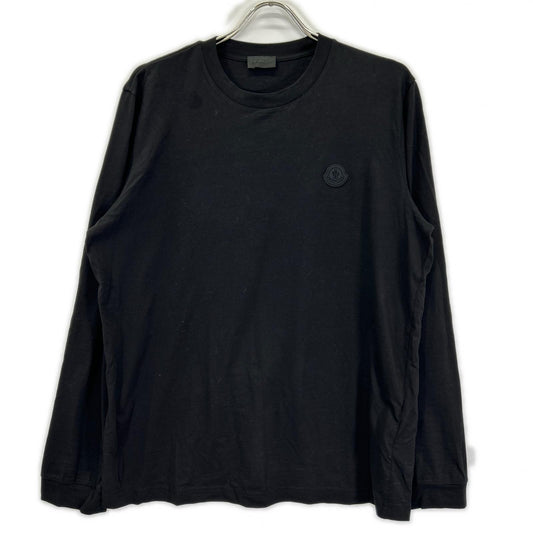 MONCLER 24SS Cotton Logo Patch Long Sleeve T-Shirt Black Size S