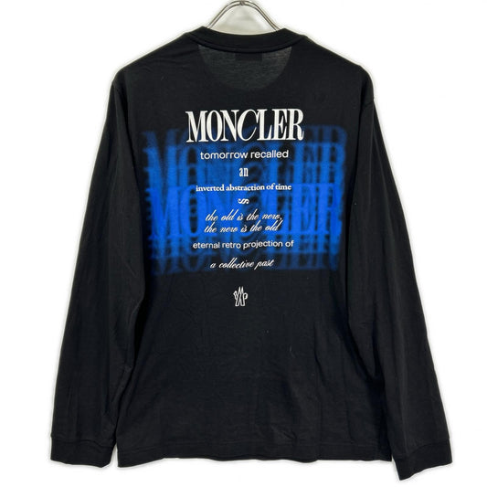 MONCLER 24SS Cotton Logo Patch Long Sleeve T-Shirt Black Size S